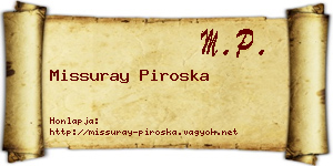 Missuray Piroska névjegykártya